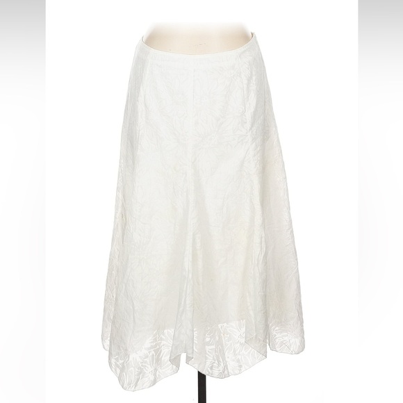 White Stag Dresses & Skirts - White Stag White A-Line Midi Skirt with Asymmetrical Style-Flaw